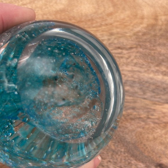 Hand Blown Glass Wave Paperweight/Art Piece - Picture 6 of 7